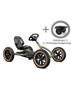 BERG Buddy Trail Green 2.0 BFR Pedal Gokart 24.20.69.00 + Anhänger L + Anhängerkupplung