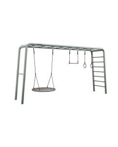 BERG PlayBase Rahmen Extra Large TL Green + Nestschaukel + Trapez + Turnringe 22.61.05.00