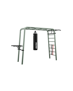 BERG PlayBase Rahmen Medium TL Green + Boxsack + Klimmzug Stange + Dip Bar + Fitnessbänder 22.22.02.00